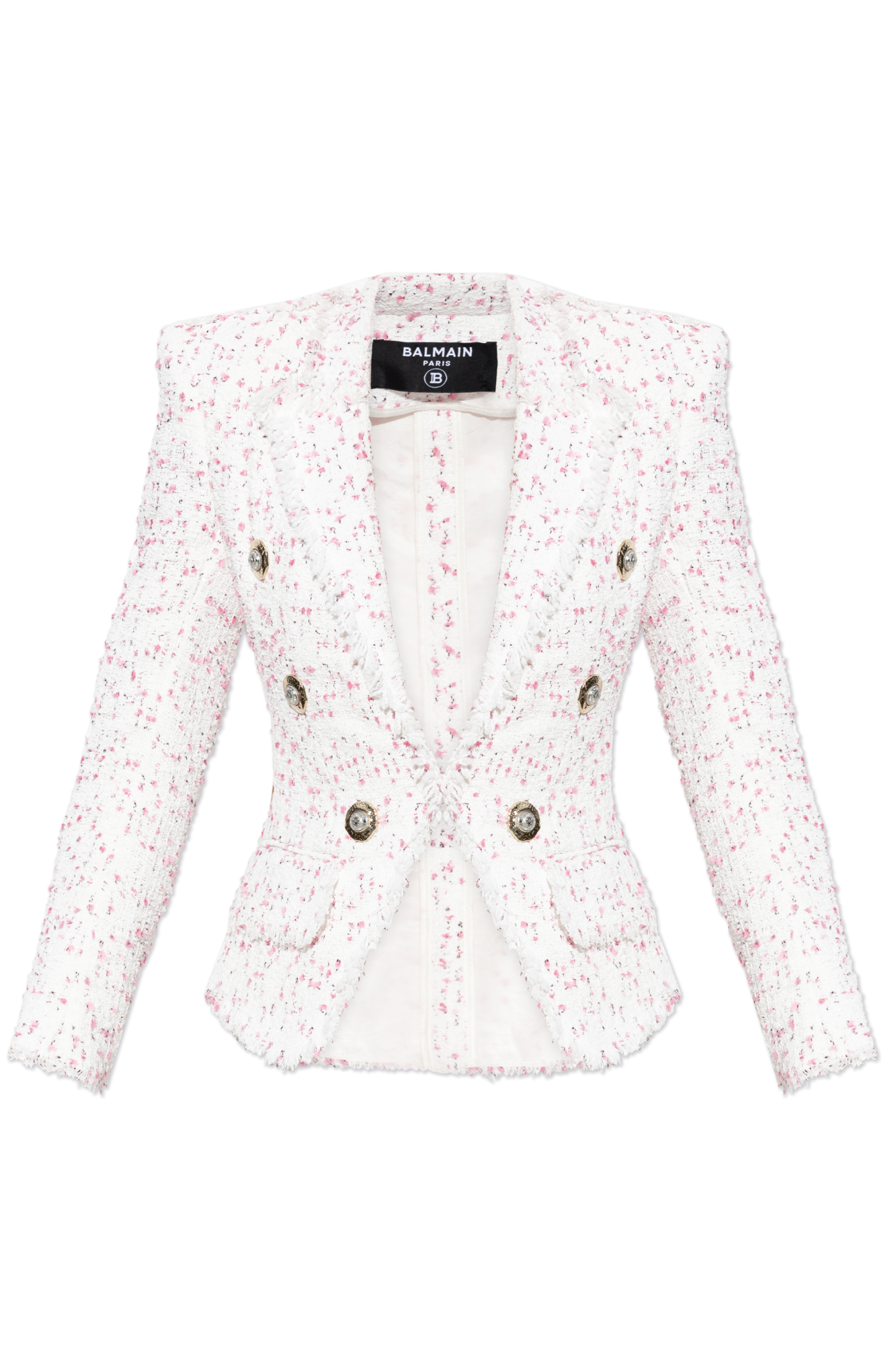 ジャケット BALMAIN WHITE VISCOSE BLEND BLAZER Balmain Size 40 Blazer With Gold Button Viscose White